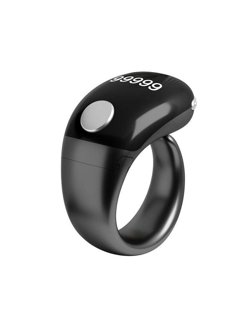 Tasbih Counter Zikr Rings, Smart Tasbeeh, Electronic Digital Tasbih Rings Adjustable Finger Counter Clicker Ring 18/20/22mm for Muslims Prayer, Reminder, Home（Black） - Image 1